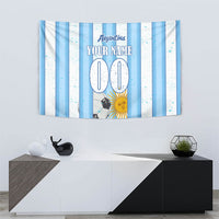 Personalized Argentina Football Fan Tapestry Sun Of May - Albiceleste Stripes Argentina Flag