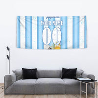 Personalized Argentina Football Fan Tapestry Sun Of May - Albiceleste Stripes Argentina Flag
