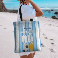 Personalized Argentina Football Fan Tote Bag Sun Of May - Albiceleste Stripes Argentina Flag