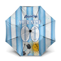 Personalized Argentina Football Fan Umbrella Sun Of May - Albiceleste Stripes Argentina Flag