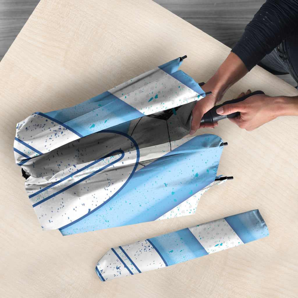 Personalized Argentina Football Fan Umbrella Sun Of May - Albiceleste Stripes Argentina Flag