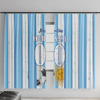 Personalized Argentina Football Fan Window Curtain Sun Of May - Albiceleste Stripes Argentina Flag