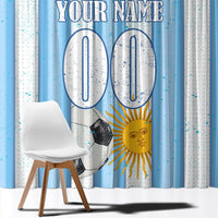 Personalized Argentina Football Fan Window Curtain Sun Of May - Albiceleste Stripes Argentina Flag