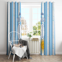 Personalized Argentina Football Fan Window Curtain Sun Of May - Albiceleste Stripes Argentina Flag