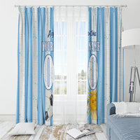 Personalized Argentina Football Fan Window Curtain Sun Of May - Albiceleste Stripes Argentina Flag