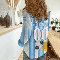 Personalized Argentina Football Fan Women Casual Shirt Sun Of May - Albiceleste Stripes Argentina Flag