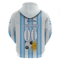 Personalized Argentina Football Fan Zip Hoodie Sun Of May - Albiceleste Stripes Argentina Flag