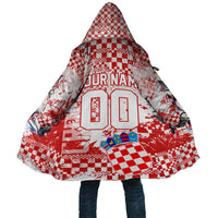 Personalized Croatia Football Wolf Mascot Cloak Checkerboard Soccer Pride - Splatter Textures