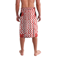 Personalized Croatia Football Wolf Mascot Lavalava Checkerboard Soccer Pride - Splatter Textures