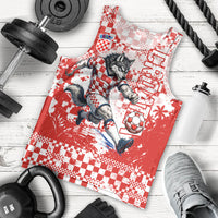 Personalized Croatia Football Wolf Mascot Men Tank Top Checkerboard Soccer Pride - Splatter Textures
