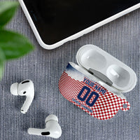 Personalized Croatia Football Eagle Mascot AirPods Case Checkerboard Pattern - Accent Splatters