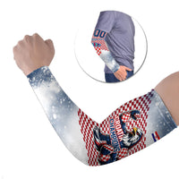 Personalized Croatia Football Eagle Mascot Arm Sleeves Checkerboard Pattern - Accent Splatters