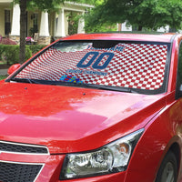 Personalized Croatia Football Eagle Mascot Auto Sun Shade Checkerboard Pattern - Accent Splatters