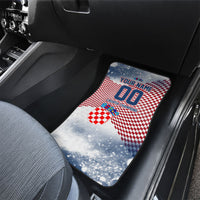 Personalized Croatia Football Eagle Mascot Car Mats Checkerboard Pattern - Accent Splatters