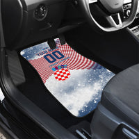 Personalized Croatia Football Eagle Mascot Car Mats Checkerboard Pattern - Accent Splatters