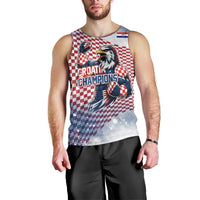 Personalized Croatia Football Eagle Mascot Men Tank Top Checkerboard Pattern - Accent Splatters
