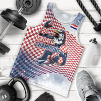 Personalized Croatia Football Eagle Mascot Men Tank Top Checkerboard Pattern - Accent Splatters
