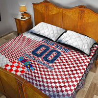 Personalized Croatia Football Eagle Mascot Quilt Bed Set Checkerboard Pattern - Accent Splatters