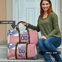 Personalized Croatia Football Eagle Mascot Travel Bag Checkerboard Pattern - Accent Splatters
