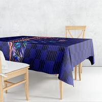 Personalized Croatia Football Tablecloth Checkerboard Graphic - Golden Champion Trophy And Flag