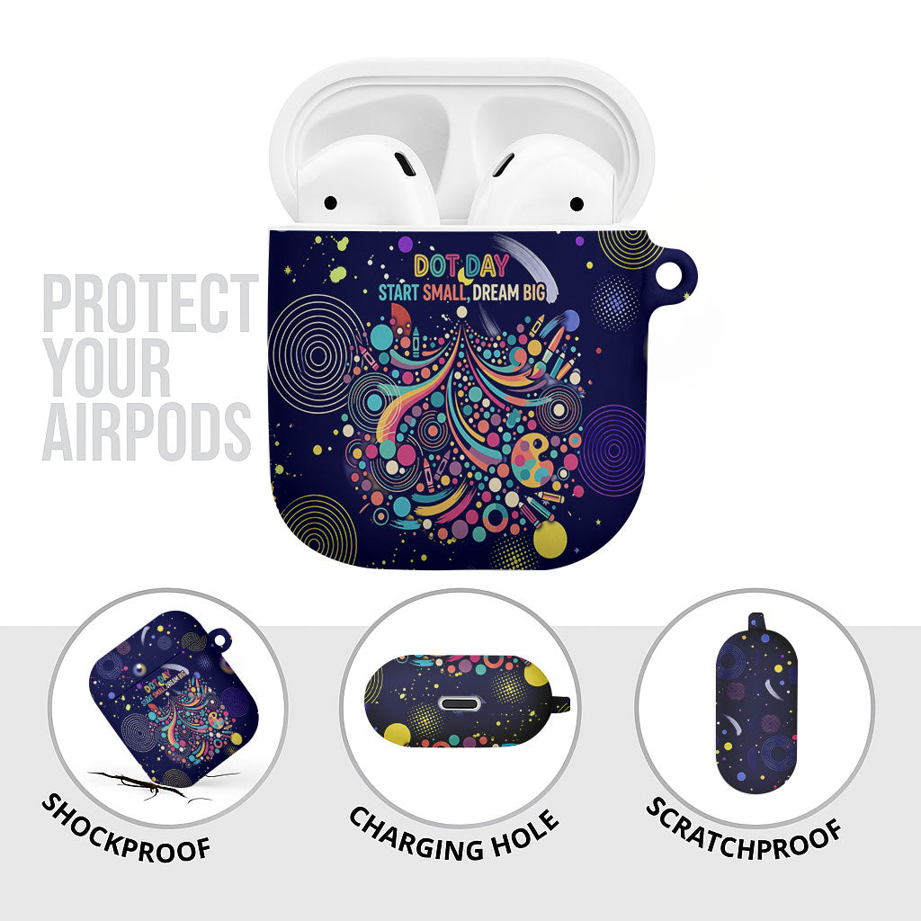 Dot Day Make Your Mark AirPods Case Colorful Celestial Watercolor Circles And Swirling Polka Dots