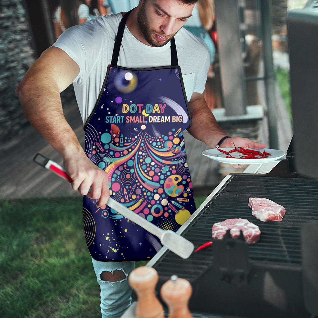 Dot Day Make Your Mark Apron Colorful Celestial Watercolor Circles And Swirling Polka Dots