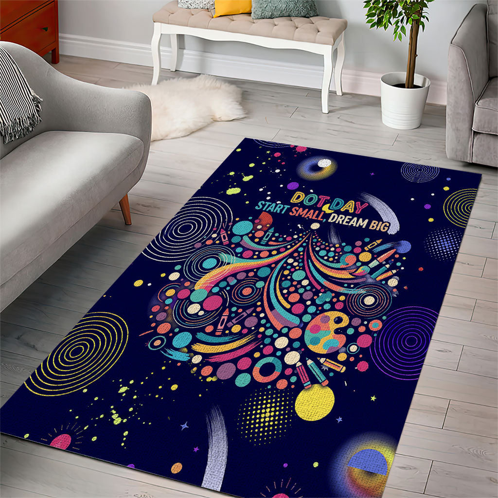 Dot Day Make Your Mark Area Rug Colorful Celestial Watercolor Circles And Swirling Polka Dots