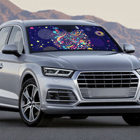 Dot Day Make Your Mark Auto Sun Shade Colorful Celestial Watercolor Circles And Swirling Polka Dots