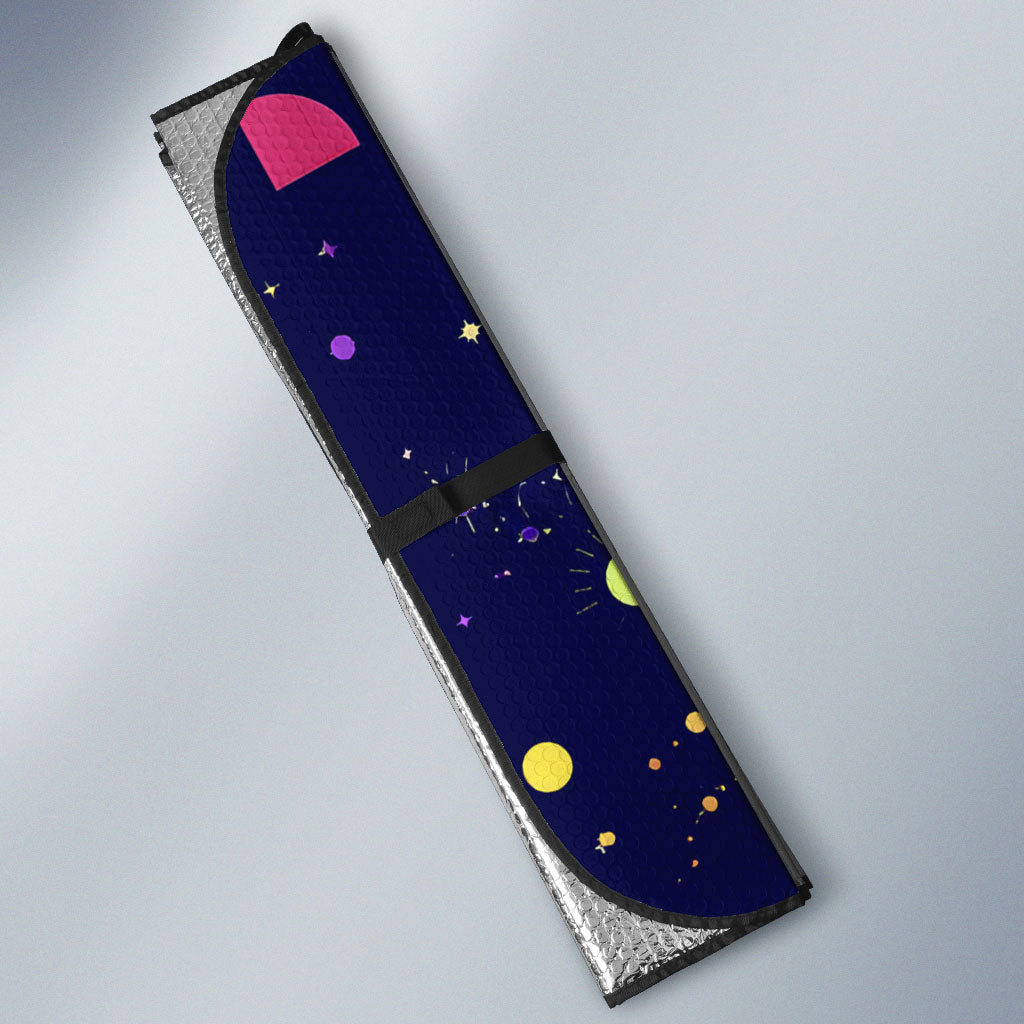 Dot Day Make Your Mark Auto Sun Shade Colorful Celestial Watercolor Circles And Swirling Polka Dots