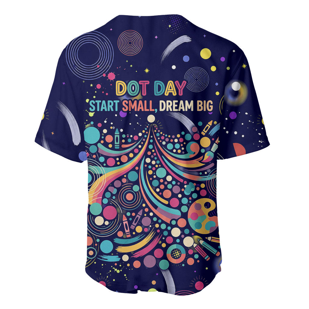 Dot Day Make Your Mark Baseball Jersey Colorful Celestial Watercolor Circles And Swirling Polka Dots