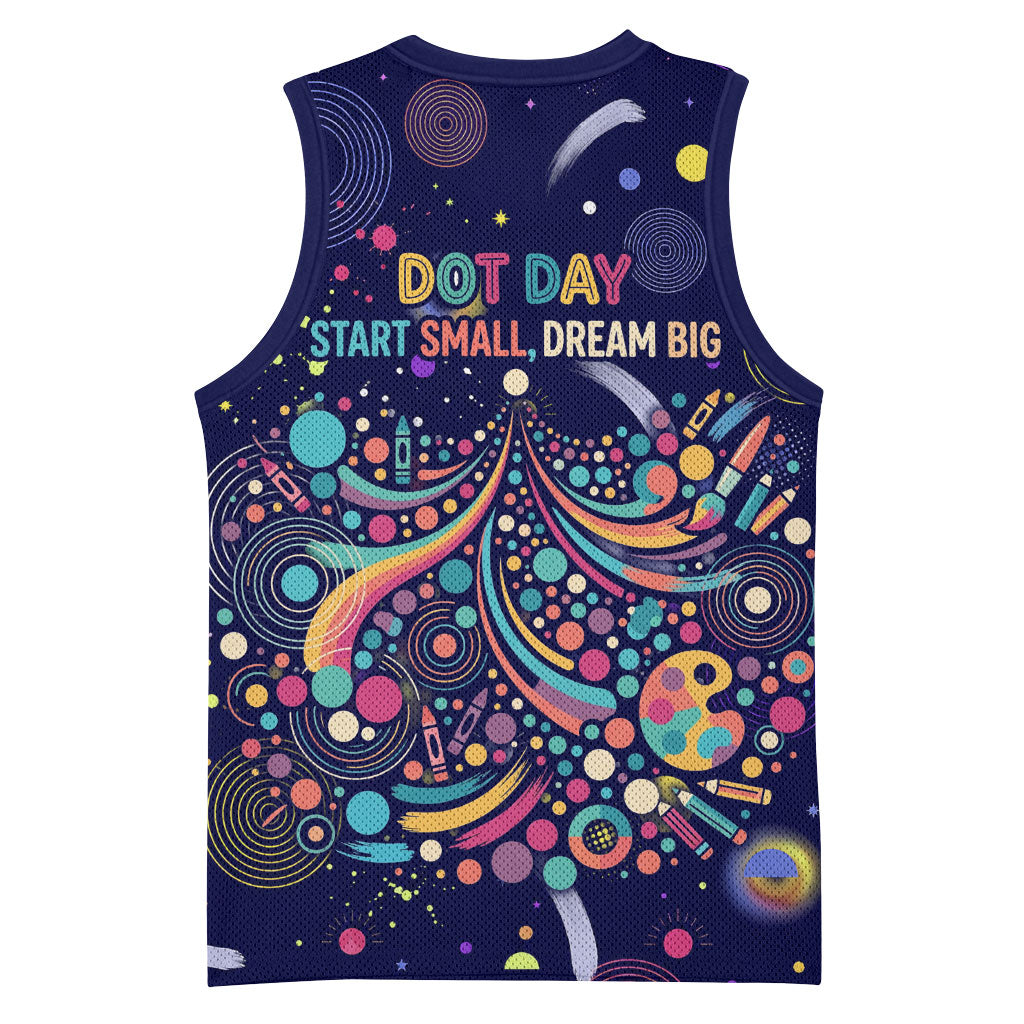 Dot Day Make Your Mark Basketball Jersey Colorful Celestial Watercolor Circles And Swirling Polka Dots