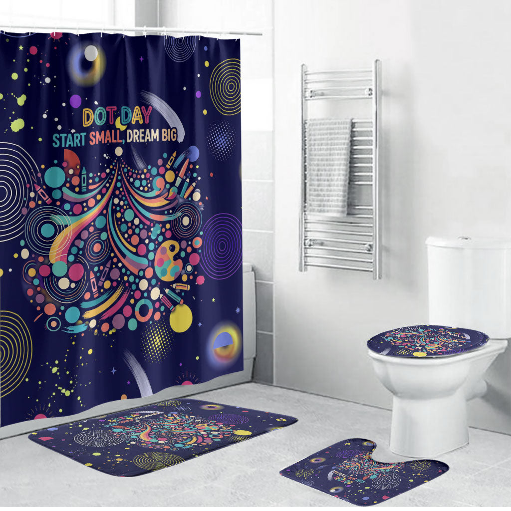 Dot Day Make Your Mark Bathroom Set Colorful Celestial Watercolor Circles And Swirling Polka Dots