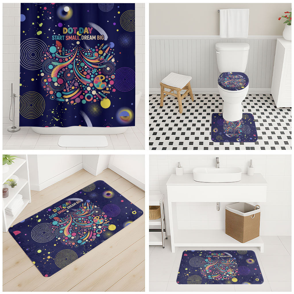 Dot Day Make Your Mark Bathroom Set Colorful Celestial Watercolor Circles And Swirling Polka Dots