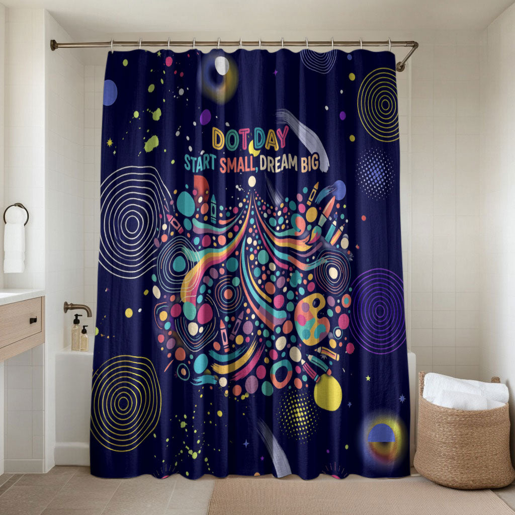 Dot Day Make Your Mark Bathroom Set Colorful Celestial Watercolor Circles And Swirling Polka Dots