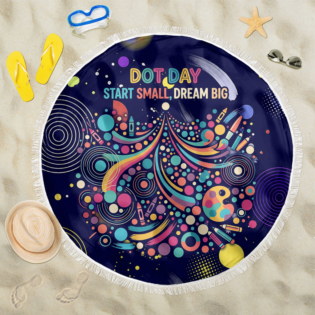 Dot Day Make Your Mark Beach Blanket Colorful Celestial Watercolor Circles And Swirling Polka Dots