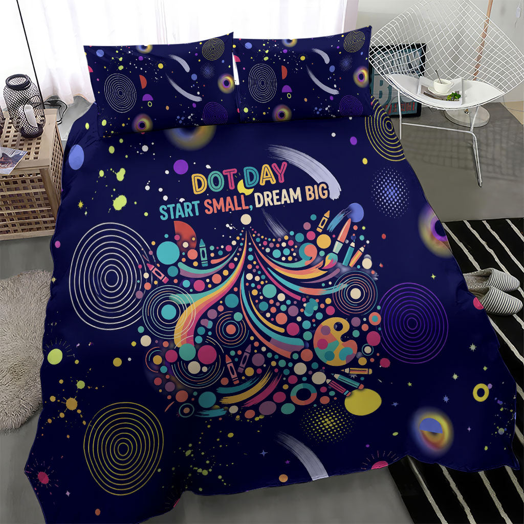 Dot Day Make Your Mark Bedding Set Colorful Celestial Watercolor Circles And Swirling Polka Dots