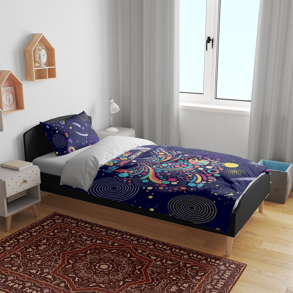 Dot Day Make Your Mark Bedding Set Colorful Celestial Watercolor Circles And Swirling Polka Dots