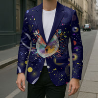 Dot Day Make Your Mark Blazer Colorful Celestial Watercolor Circles And Swirling Polka Dots