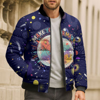 Dot Day Make Your Mark Bomber Puffer Jacket Colorful Celestial Watercolor Circles And Swirling Polka Dots