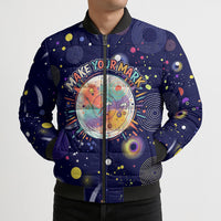 Dot Day Make Your Mark Bomber Puffer Jacket Colorful Celestial Watercolor Circles And Swirling Polka Dots