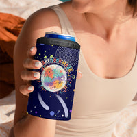 Dot Day Make Your Mark 4 in 1 Can Cooler Tumbler Colorful Celestial Watercolor Circles And Swirling Polka Dots