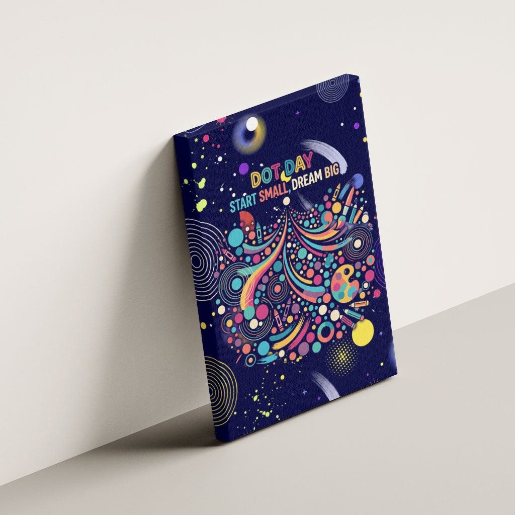 Dot Day Make Your Mark Canvas Wall Art Colorful Celestial Watercolor Circles And Swirling Polka Dots