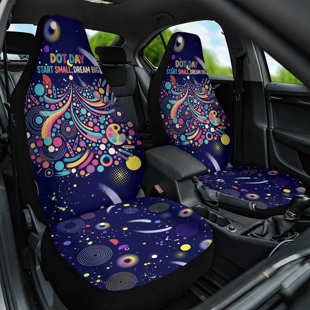 Dot Day Make Your Mark Car Seat Cover Colorful Celestial Watercolor Circles And Swirling Polka Dots