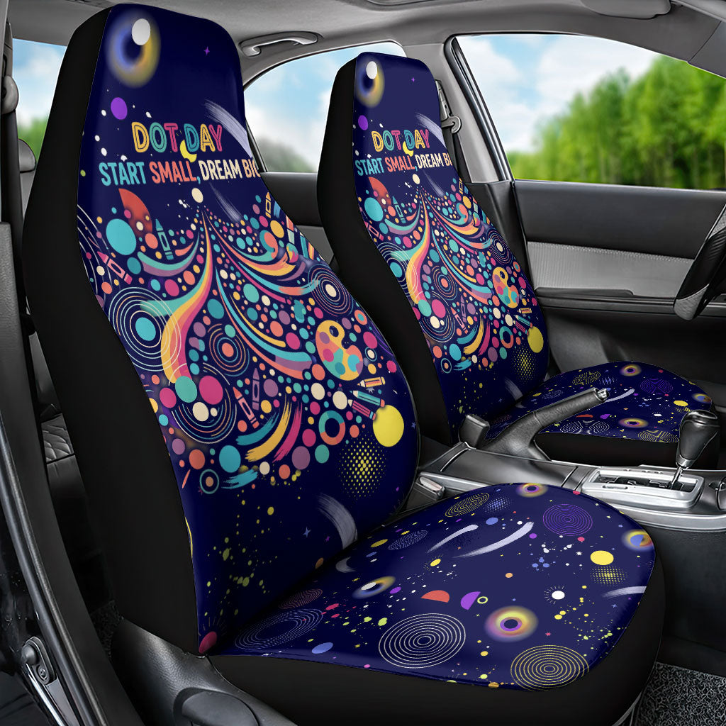 Dot Day Make Your Mark Car Seat Cover Colorful Celestial Watercolor Circles And Swirling Polka Dots