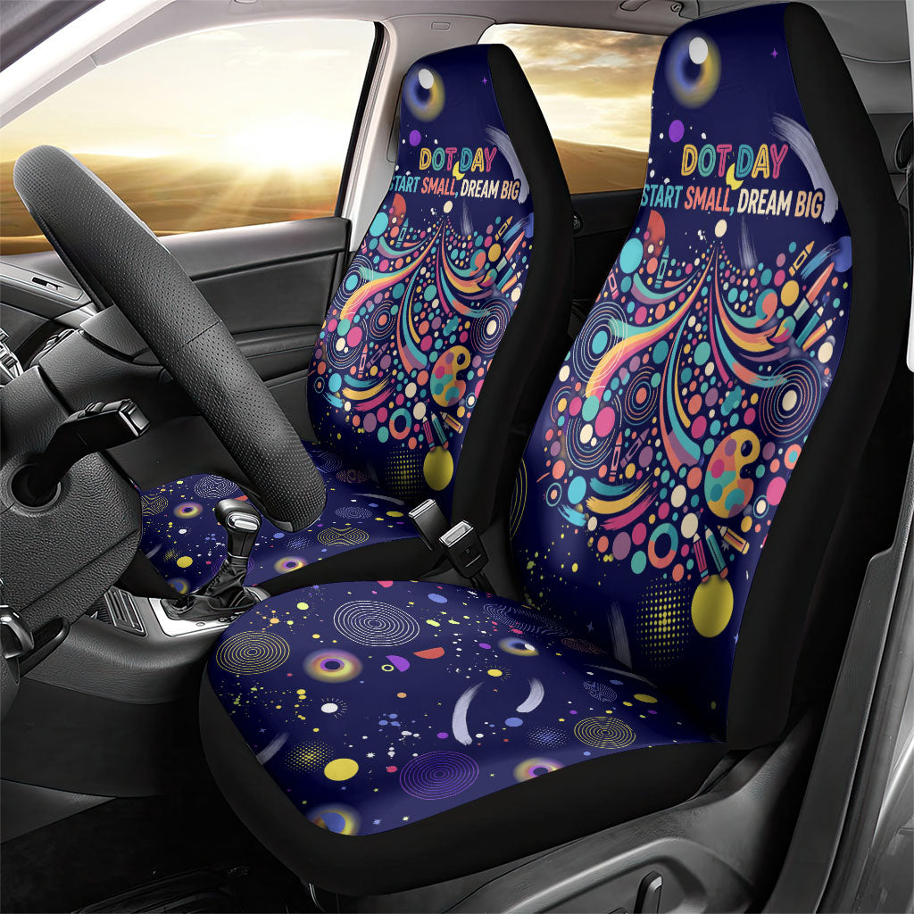 Dot Day Make Your Mark Car Seat Cover Colorful Celestial Watercolor Circles And Swirling Polka Dots