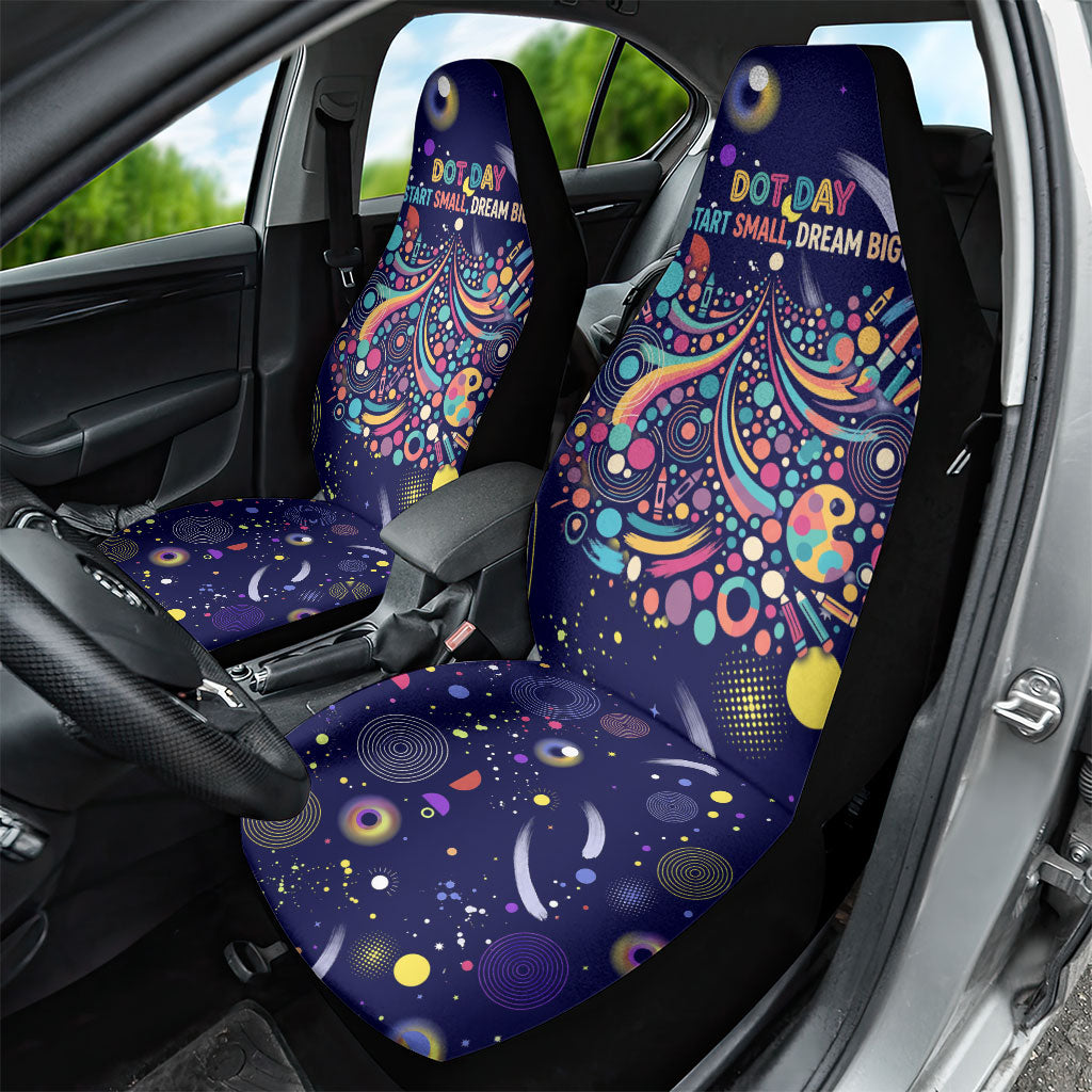 Dot Day Make Your Mark Car Seat Cover Colorful Celestial Watercolor Circles And Swirling Polka Dots