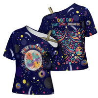 Dot Day Make Your Mark Cross Shoulder Shirt Colorful Celestial Watercolor Circles And Swirling Polka Dots