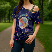 Dot Day Make Your Mark Cross Shoulder Shirt Colorful Celestial Watercolor Circles And Swirling Polka Dots