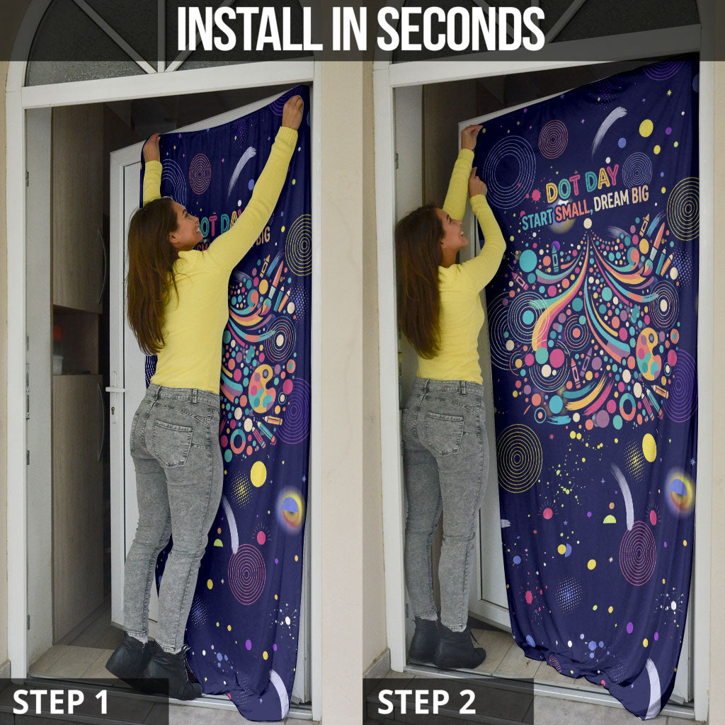 Dot Day Make Your Mark Door Cover Colorful Celestial Watercolor Circles And Swirling Polka Dots