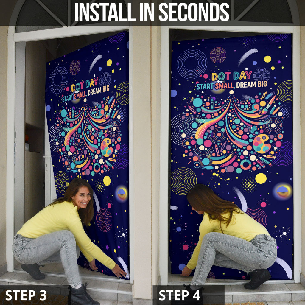 Dot Day Make Your Mark Door Cover Colorful Celestial Watercolor Circles And Swirling Polka Dots